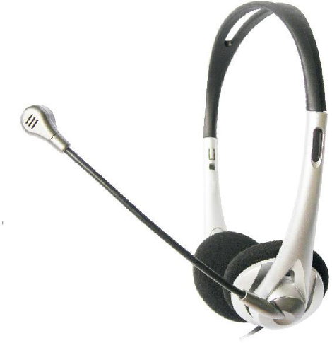 Renkforce Számítógép On Ear headset Vezetékes Stereo Fekete, Ezüst Hangerő szabályozás 3. kép