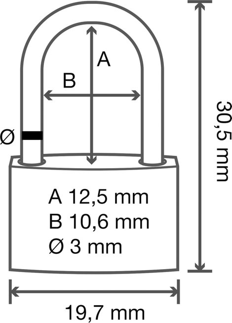 Sygonix SY-5045280 Függő lakat 19.7 mm Különböző időben záródó Aranysárga Kulcsos zár 4. kép