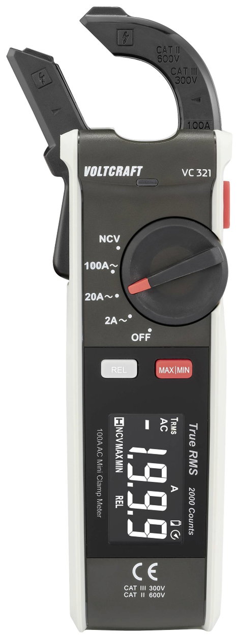 VOLTCRAFT VC-321 Lakatfogó CAT II 600 V, CAT III 300 V Kijelző (digitek): 2000 3. kép