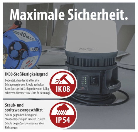 Brennenstuhl Multi Battery 12050 MH Akkus építkezési fényszóró EEK E (A - G) 100 W 12000 lm Hidegfeh 7. kép