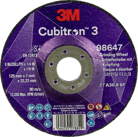 Cubitron 98647 Csiszolókorong Ø 125 mm Furat átmérő 22.23 mm 10 db