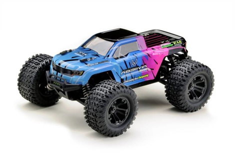 Absima MINI AMT Rózsaszín, Kék Brushed 1:16 RC modellautó Elektro Monstertruck 4WD RtR 2,4 GHz