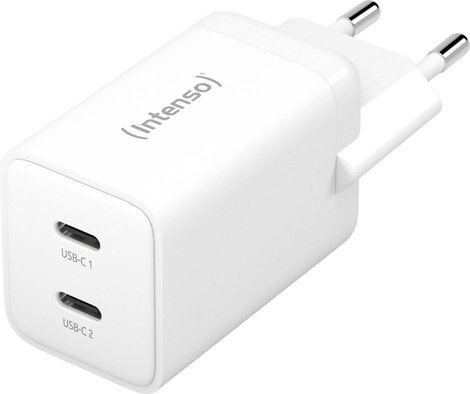 Intenso W40CC GaN USB-s töltőkészülék 40 W Beltér Kimeneti áram (max.) 3 A Kimenetek száma: 2 x USB-