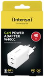 Intenso W40CC GaN USB-s töltőkészülék 40 W Beltér Kimeneti áram (max.) 3 A Kimenetek száma: 2 x USB- 2. bélyegkép