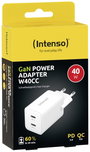 Intenso W40CC GaN USB-s töltőkészülék 40 W Beltér Kimeneti áram (max.) 3 A Kimenetek száma: 2 x USB- 3. bélyegkép