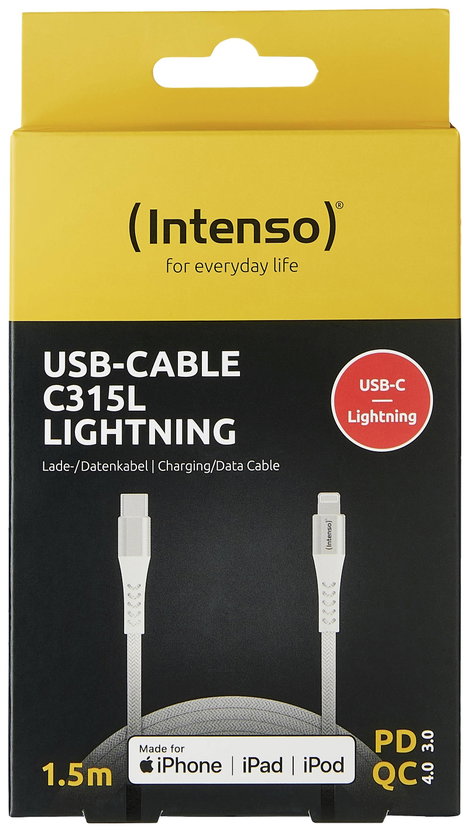 Intenso C315L USB-s töltőkészülék 27 W Beltér Kimeneti áram (max.) 3 A USB-C®, Lightning 2. kép