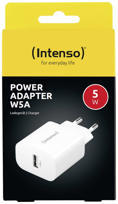 Intenso W5A USB-s töltőkészülék 5 W Beltér Kimeneti áram (max.) 1 A Kimenetek száma: 1 x USB-A 2. kép