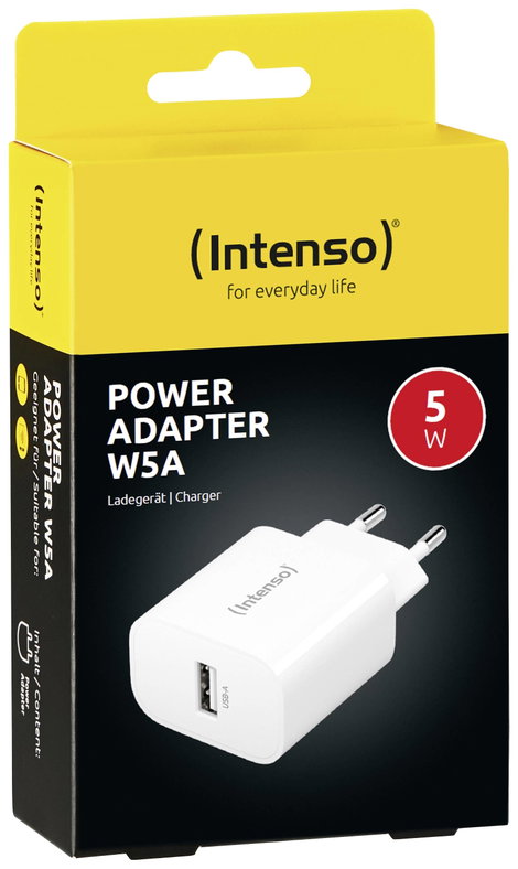 Intenso W5A USB-s töltőkészülék 5 W Beltér Kimeneti áram (max.) 1 A Kimenetek száma: 1 x USB-A 3. kép