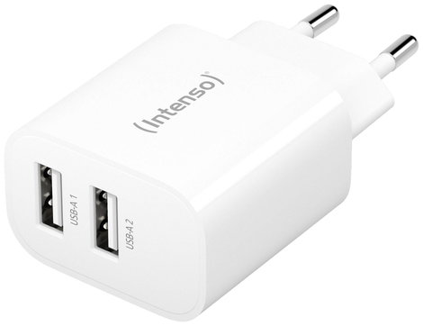 Intenso W24AA USB-s töltőkészülék 24 W Beltér Kimeneti áram (max.) 2.4 A Kimenetek száma: 2 x USB-A