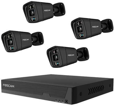 Foscam FN9108E-B4-2T black LAN IP-Megfigyelő kamera készlet8 csatornás4 db kamerával3840 x 2160 pixe