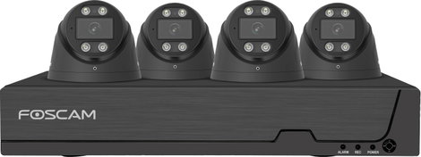 Foscam FNA108E-T4-2T black LAN IP-Megfigyelő kamera készlet8 csatornás4 db kamerával3840 x 2160 pixe
