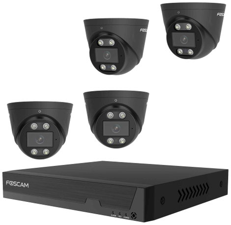 Foscam FNA108E-T4-2T black LAN IP-Megfigyelő kamera készlet8 csatornás4 db kamerával3840 x 2160 pixe 3. kép