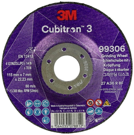 Cubitron 99306 Csiszolókorong Ø 115 mm Furat átmérő 22.23 mm 10 db
