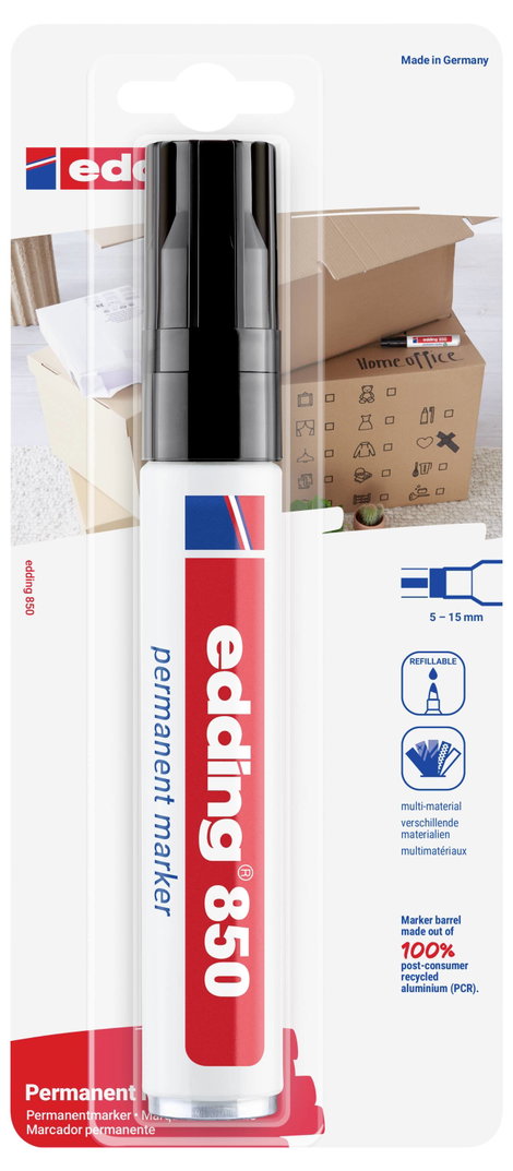 Edding 4-850-1-4001 Permanent marker Fekete Vízálló: Igen 2. kép