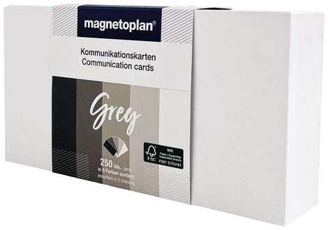 Magnetoplan Grey Előadói kártyák Különböző színű, Szürke Négyszögletes 200 mm x 100 mm 250 db 3. kép