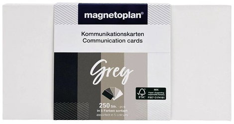 Magnetoplan Grey Előadói kártyák Különböző színű, Szürke Négyszögletes 200 mm x 100 mm 250 db 4. kép