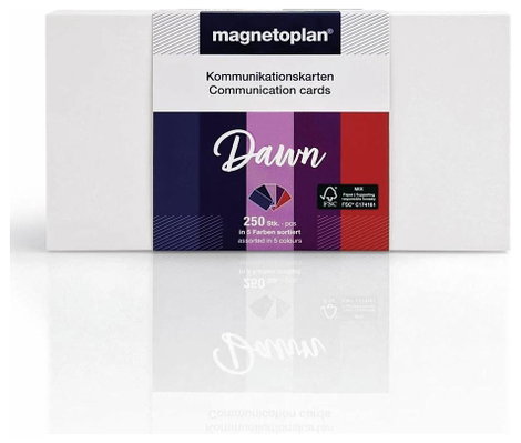 Magnetoplan Dawn Előadói kártyák Különböző színű, Viola, Piros Négyszögletes 200 mm x 100 mm 250 db 3. kép