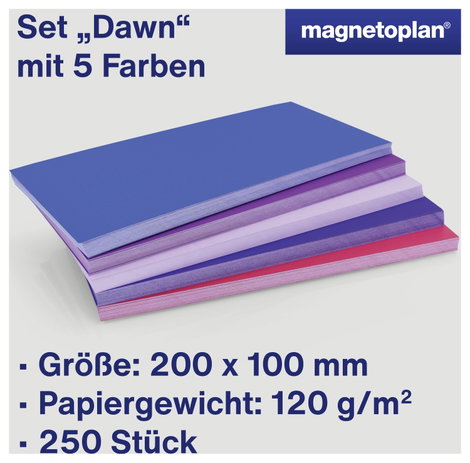 Magnetoplan Dawn Előadói kártyák Különböző színű, Viola, Piros Négyszögletes 200 mm x 100 mm 250 db 6. kép
