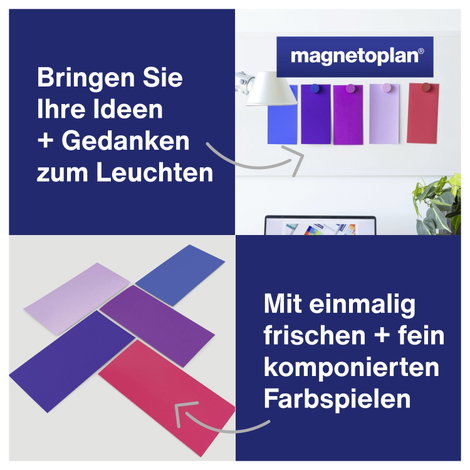 Magnetoplan Dawn Előadói kártyák Különböző színű, Viola, Piros Négyszögletes 200 mm x 100 mm 250 db 8. kép