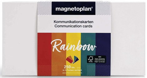 Magnetoplan Rainbow Előadói kártyák Különböző színű, Piros, Narancs, Sárga Négyszögletes 200 mm x 10 3. kép