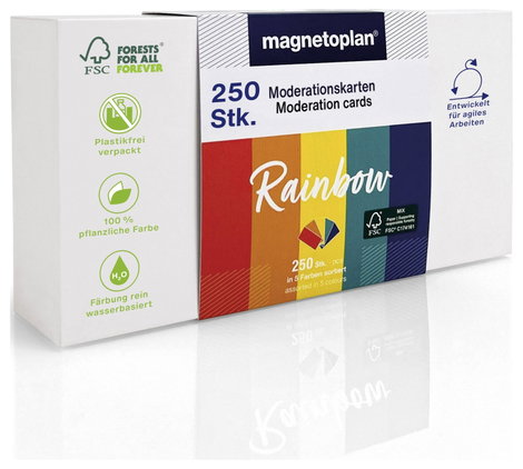 Magnetoplan Rainbow Előadói kártyák Különböző színű, Piros, Narancs, Sárga Négyszögletes 200 mm x 10 5. kép