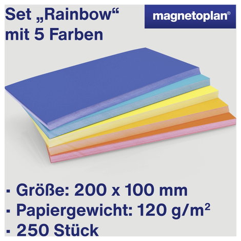 Magnetoplan Rainbow Előadói kártyák Különböző színű, Piros, Narancs, Sárga Négyszögletes 200 mm x 10 6. kép
