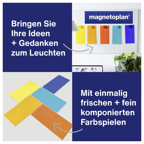Magnetoplan Rainbow Előadói kártyák Különböző színű, Piros, Narancs, Sárga Négyszögletes 200 mm x 10 8. kép