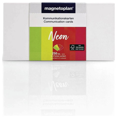 Magnetoplan Neon Előadói kártyák Különböző színű, Neon Négyszögletes 200 mm x 100 mm 250 db 3. kép