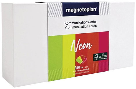 Magnetoplan Neon Előadói kártyák Különböző színű, Neon Négyszögletes 200 mm x 100 mm 250 db 4. kép