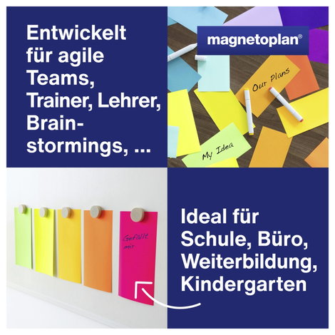 Magnetoplan Neon Előadói kártyák Különböző színű, Neon Négyszögletes 200 mm x 100 mm 250 db 7. kép