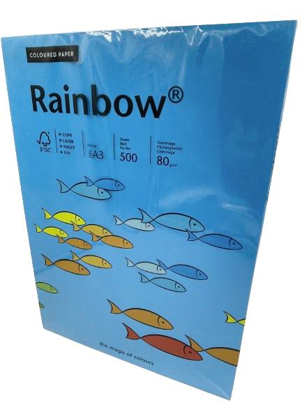 Rainbow 88042764 Színes nyomtatópapír DIN A3 80 g/m² 500 lap Kék