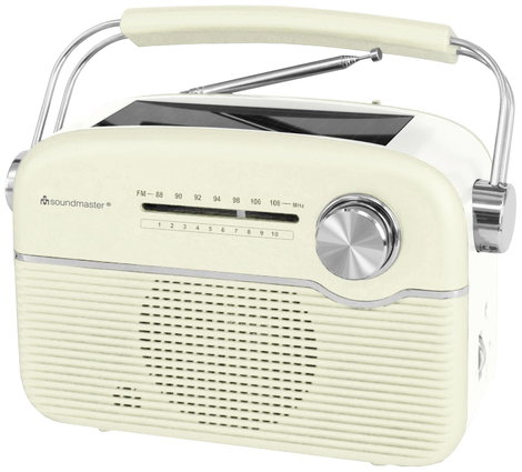 soundmaster TR480BE Akkus rádió URH URH Napelem Bézs