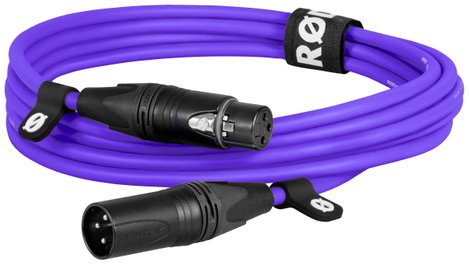 Rode XLR3M-PU XLR Összekötőkábel 3 m Lila
