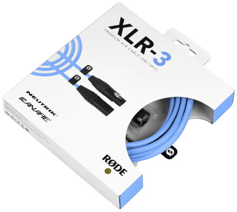 Rode XLR3M-B XLR Összekötőkábel 3 m Kék 2. kép