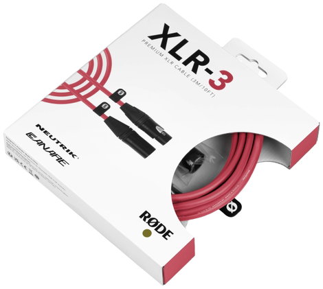 Rode XLR3M-R XLR Összekötőkábel 3 m Piros 2. kép