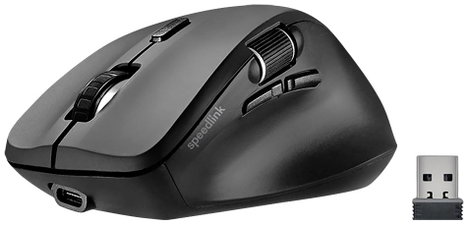 SpeedLink LIBERA WLAN egér Bluetooth™, Rádiójel vezérlésű Optikai Fekete 5 Gombok 1000 dpi, 1600 dpi 2. kép