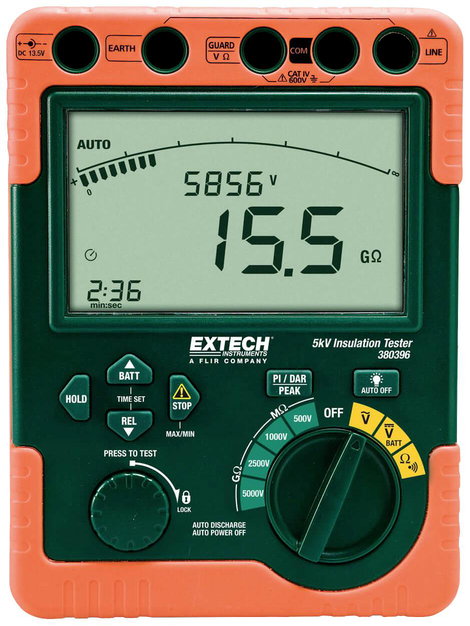 Extech Extech 380396 Szigetelésmérő műszer 500 V, 1000 V, 2500 V, 5000 V 60 GΩ