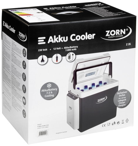 ZORN Cooler Z 26 LNP 7,8 Ah Hűtő- és fűtő láda EEK: D (A - G) Termoelektromos 12 V, 230 V DC/AC Feke 8. kép