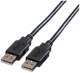 Roline USB kábel USB 2.0 USB-A dugó, USB-A dugó 0.80 m Fekete Árnyékolt 11.02.8908