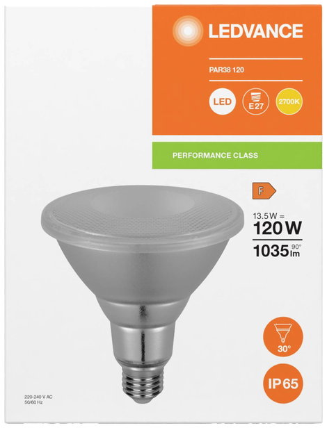 LEDVANCE 4099854067822 LED EEK F (A - G) E27 Par 38 14 W = 120 W Melegfehér (Ø x Ma) 122 mm x 122 mm 4. kép