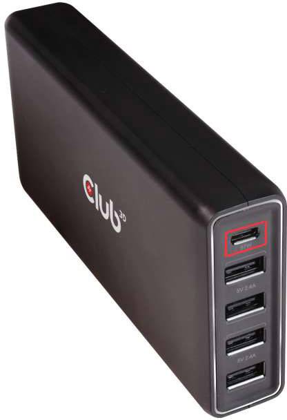 club3D Club 3D USB-s töltőállomás Aljzat dugó USB-C® alj, USB 2.0 alj, A típus 2. kép