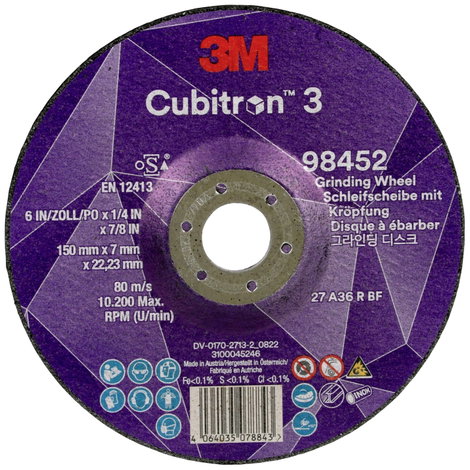 Cubitron 98452 Csiszolókorong Ø 150 mm Furat átmérő 22.23 mm 10 db