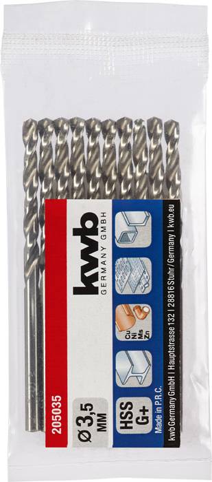 kwb 205035 HSS Spirálfúró 1 db 3.5 mm Teljes hossz 70 mm DIN 338 Hengeres befogószár 1 db 2. kép
