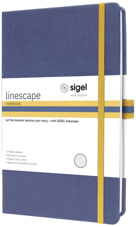 Sigel linescape LS105 Jegyzettömb vonalas Kék Lapok száma: 88 DIN A5 álló 2. kép