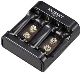 VOLTCRAFT P4-9 Hengeres akku töltő NiMH Mikro (AAA), Ceruza (AA), 9 V-os