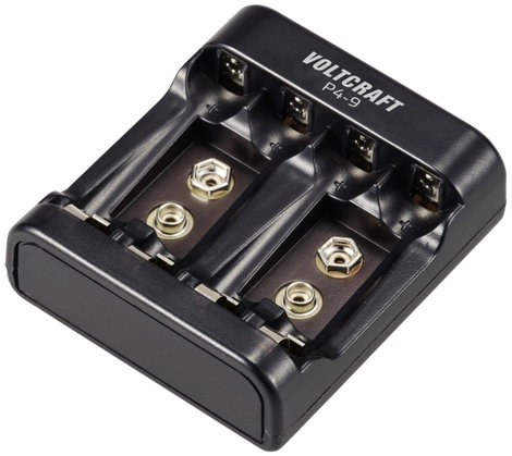 VOLTCRAFT P4-9 Hengeres akku töltő NiMH Mikro (AAA), Ceruza (AA), 9 V-os