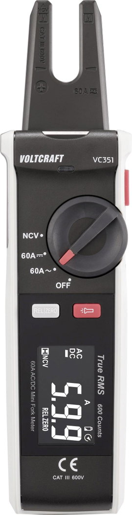 VOLTCRAFT VC351 Lakatfogó Kalibrált (ISO) CAT III 600 V Kijelző (digitek): 600
