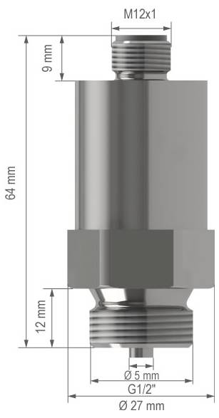 B + B Thermo-Technik Nyomástávadó 1 db 0550 1280-002 M12, 4 pólusú 2. kép