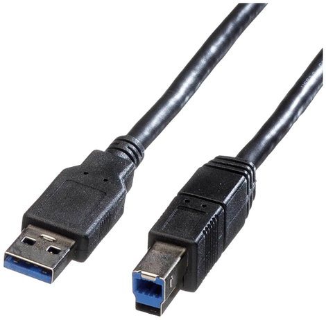 Roline USB kábel USB 3.2 Gen1 (USB 3.0 / USB 3.1 Gen1) USB-A dugó, USB-B dugó 1.80 m Fekete Árnyékol