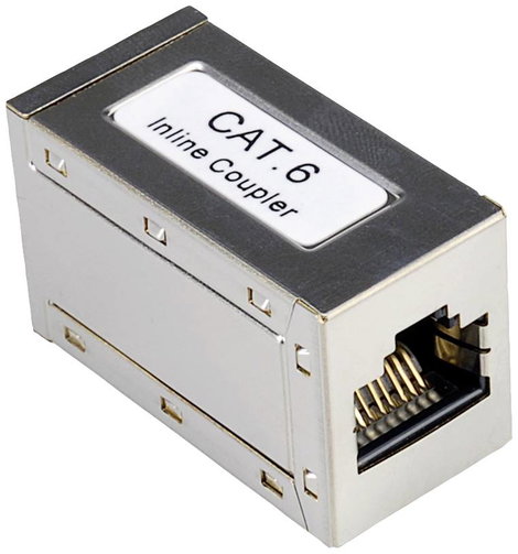 Roline RJ45 csatlakozóaljzat RJ45 Átalakító CAT 6 Ezüst (fémes)
